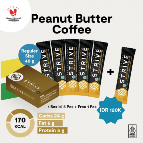 STRIVE Energy Bar - Full Bar - Peanut Butter - 1 BOX isi 6